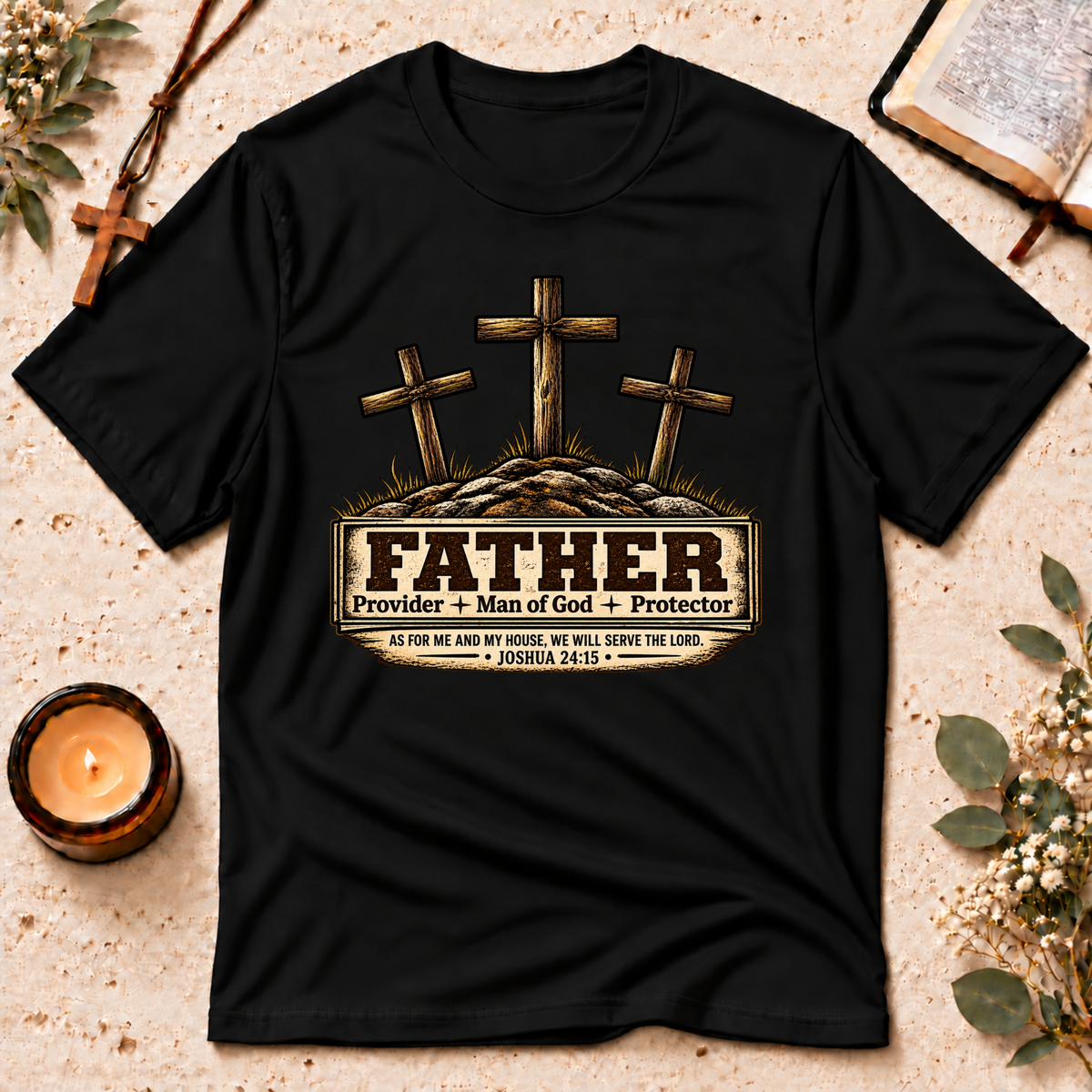 Father Protector Provider Christian T-Shirt Breaking Bread Designs