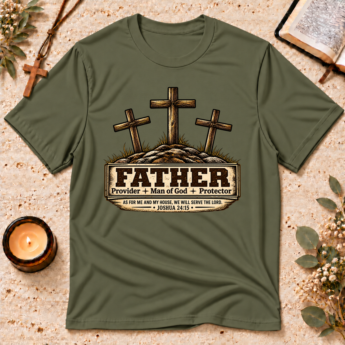 Father Protector Provider Christian T-Shirt Breaking Bread Designs