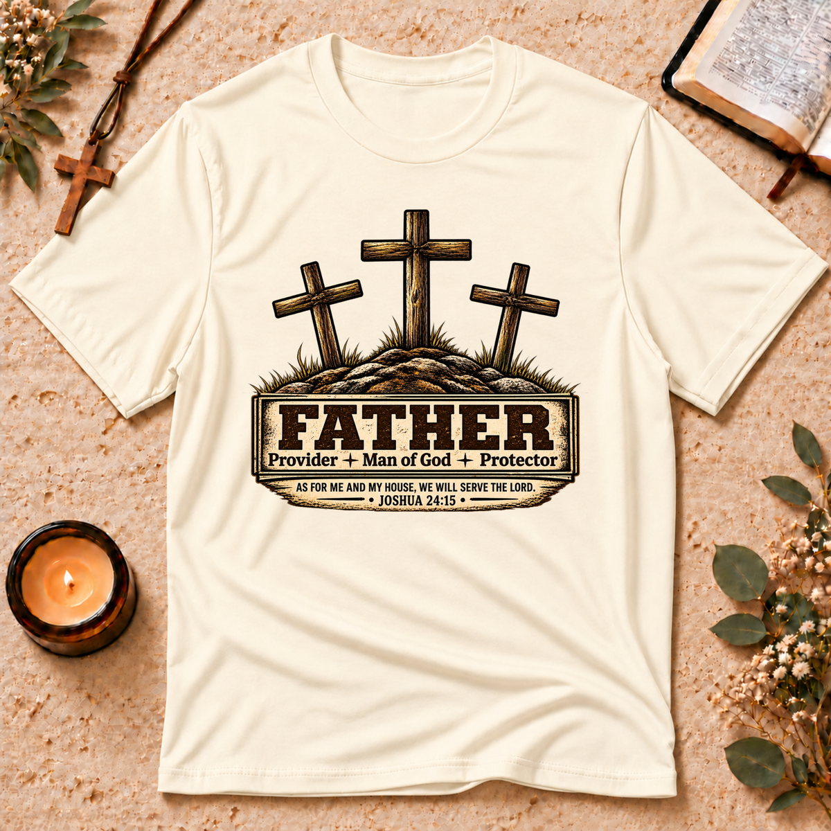 Father Protector Provider Christian T-Shirt Breaking Bread Designs