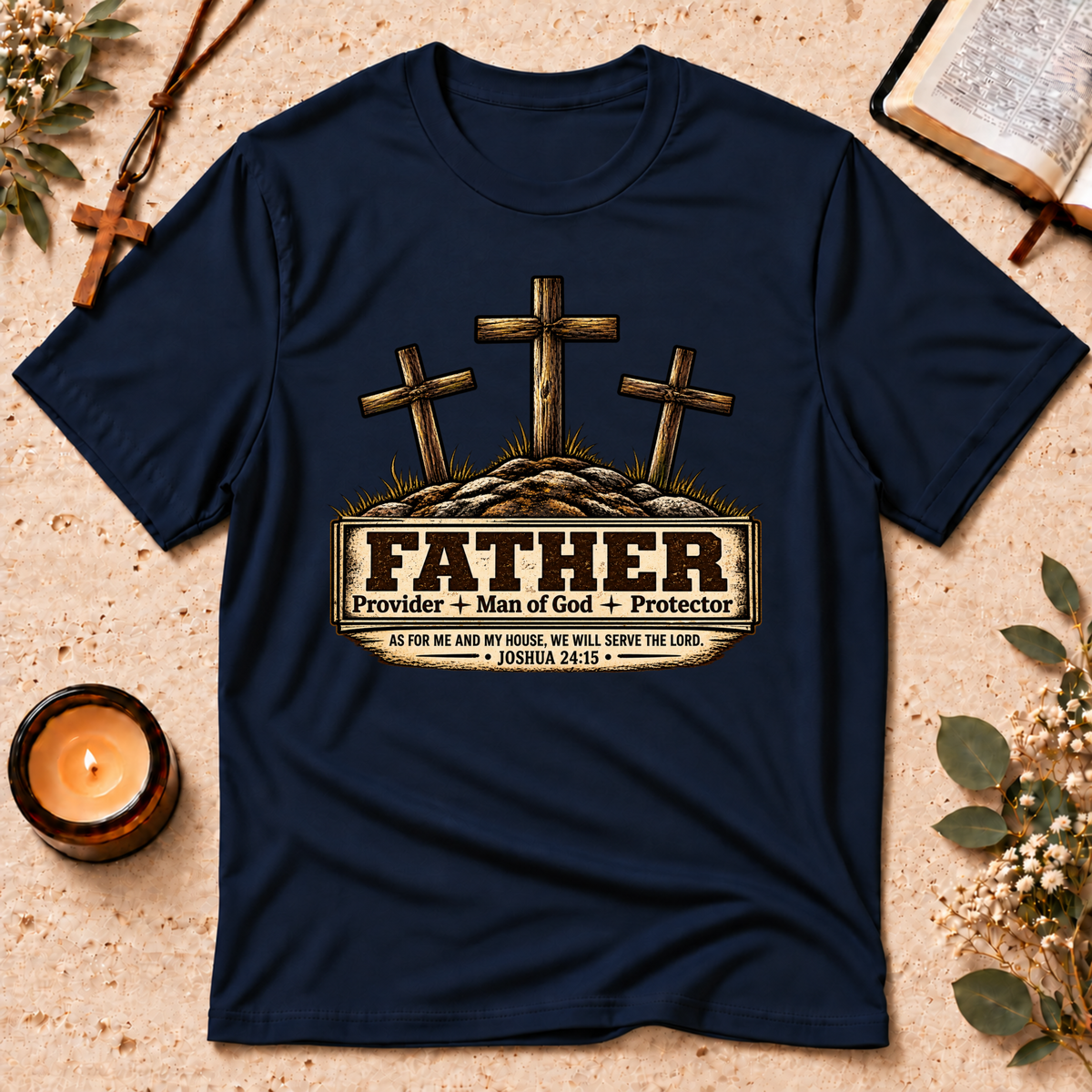Father Protector Provider Christian T-Shirt Breaking Bread Designs