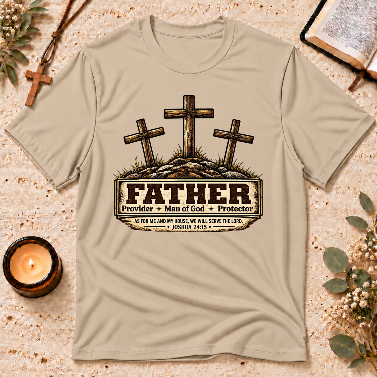 Father Protector Provider Christian T-Shirt Breaking Bread Designs