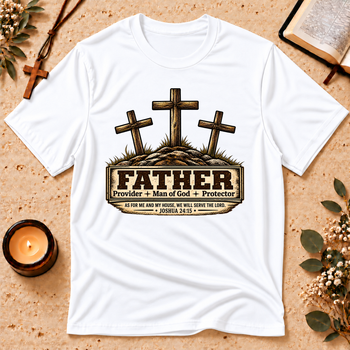 Father Protector Provider Christian T-Shirt Breaking Bread Designs