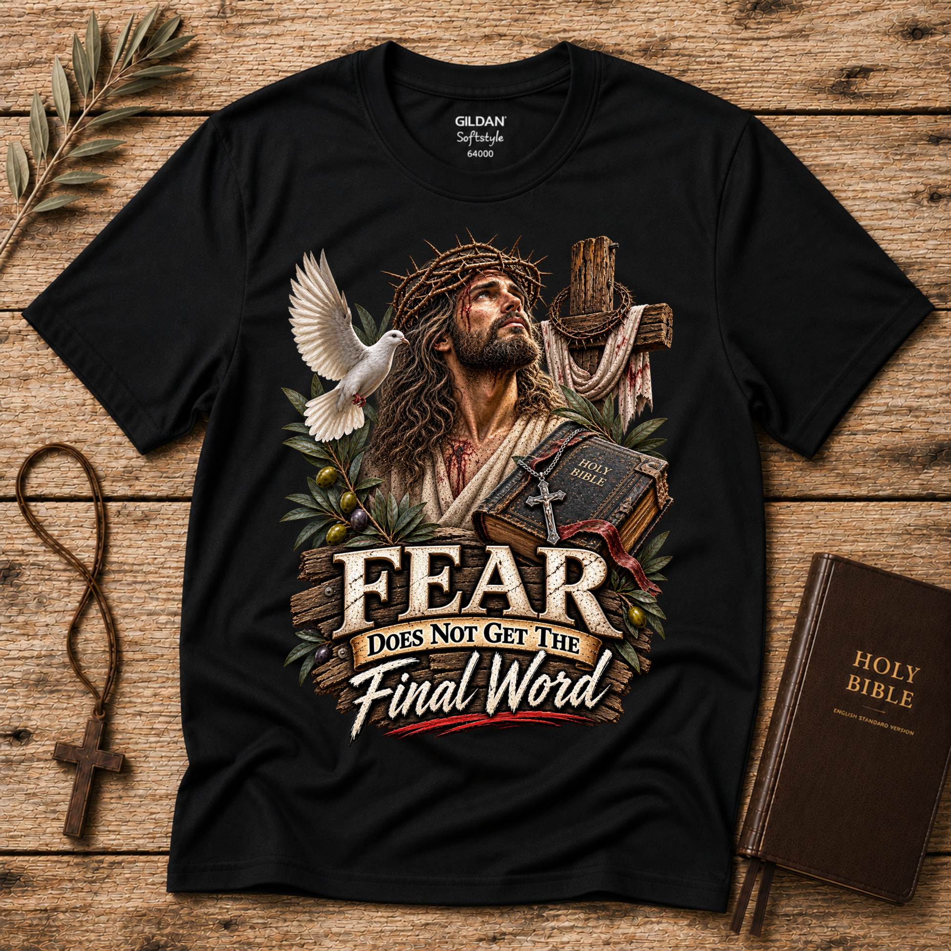 Fear Does Not Get the Final Word Christian T-Shirt | Mental Health Jesus Shirt Breaking Bread Designs