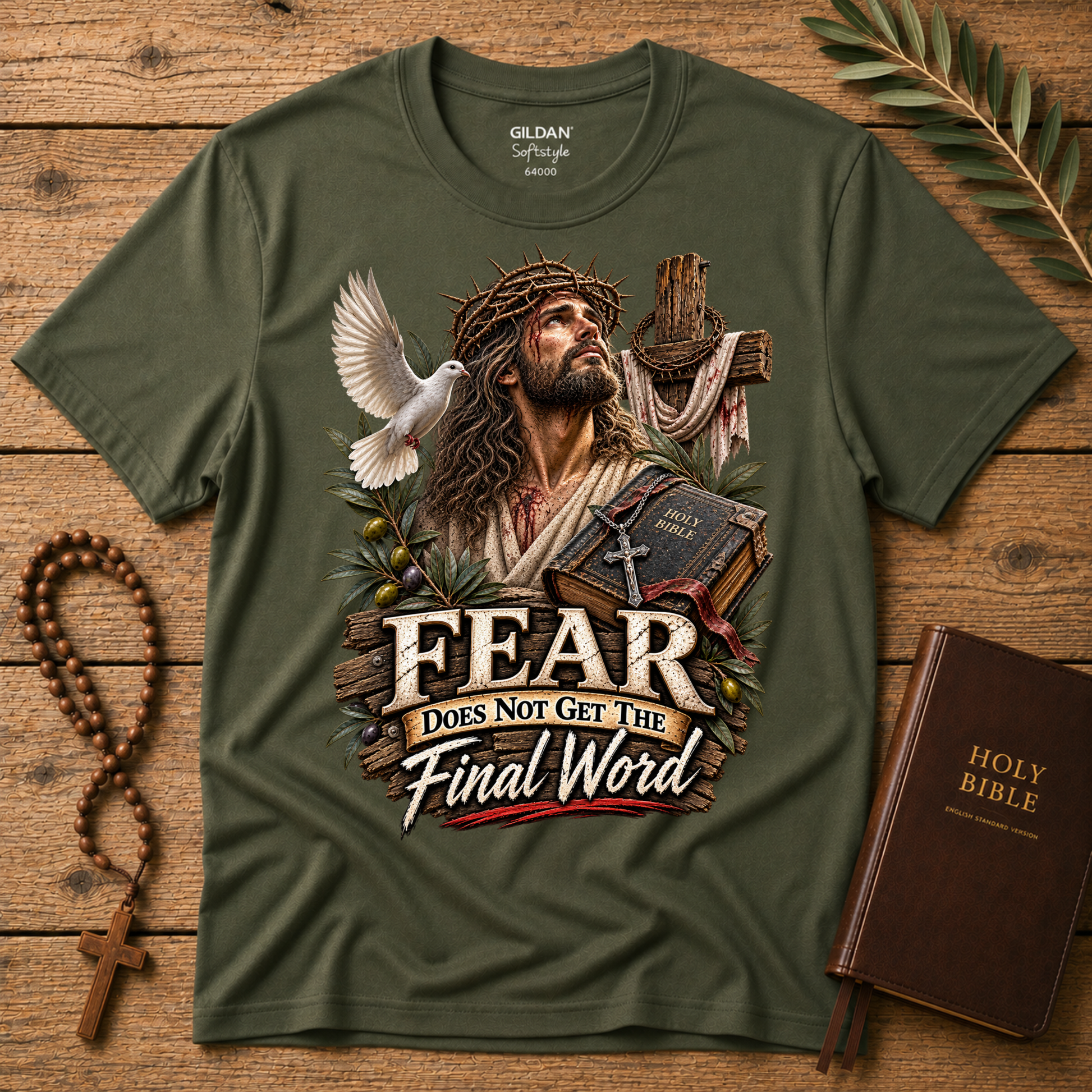 Fear Does Not Get the Final Word Christian T-Shirt | Mental Health Jesus Shirt Breaking Bread Designs