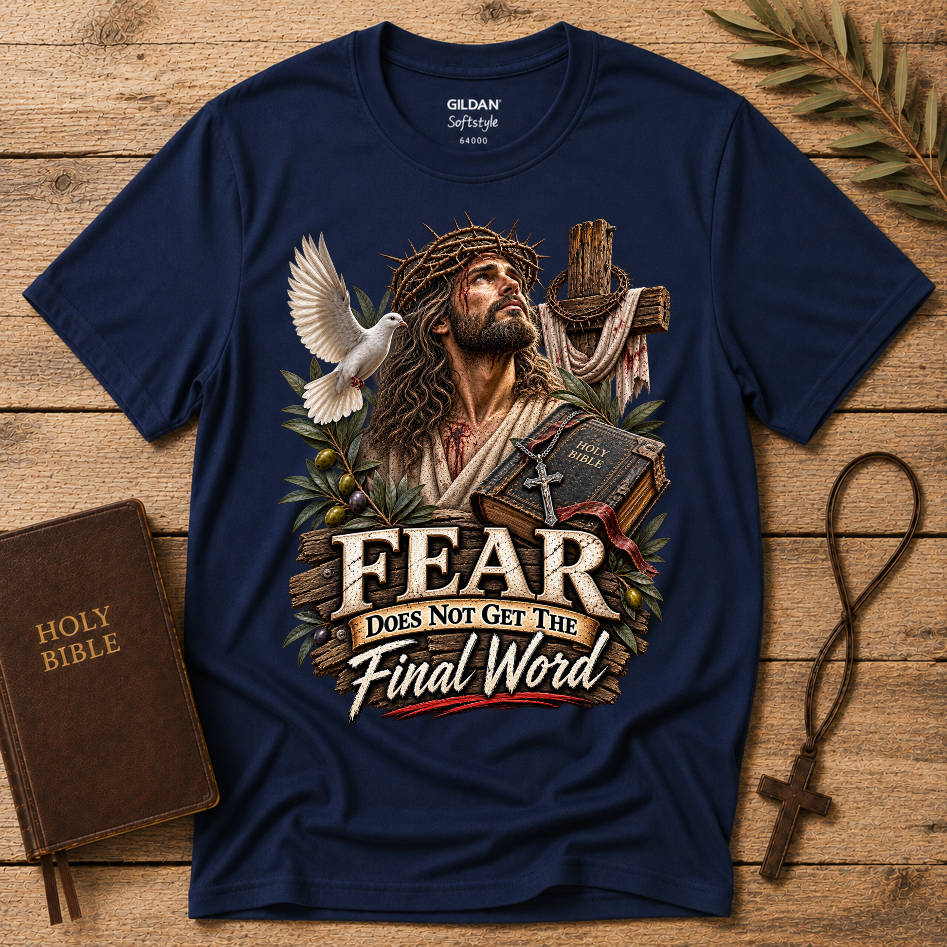 Fear Does Not Get the Final Word Christian T-Shirt | Mental Health Jesus Shirt Breaking Bread Designs