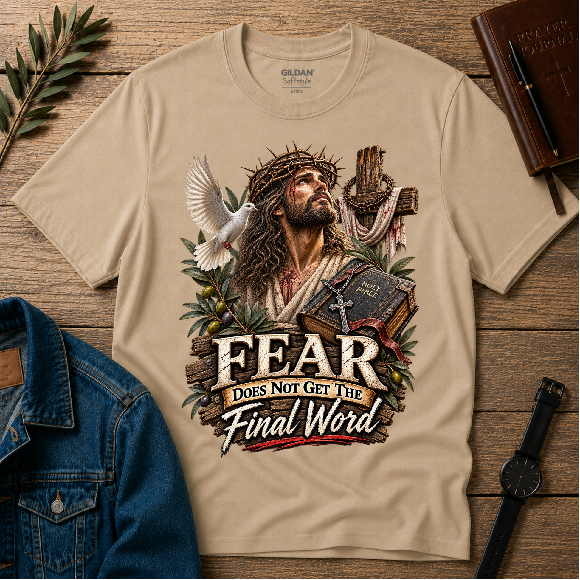 Fear Does Not Get the Final Word Christian T-Shirt | Mental Health Jesus Shirt Breaking Bread Designs