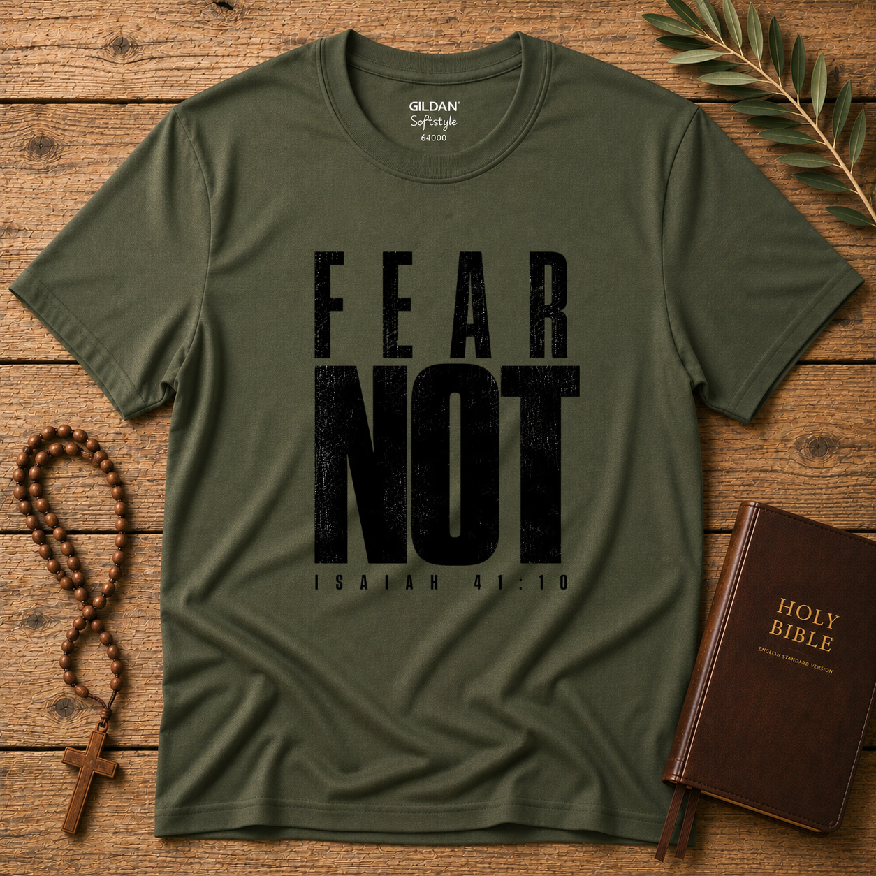 Fear Not Isaiah 41:10 Christian T-Shirt | Bold Minimalist Faith Streetwear Breaking Bread Designs