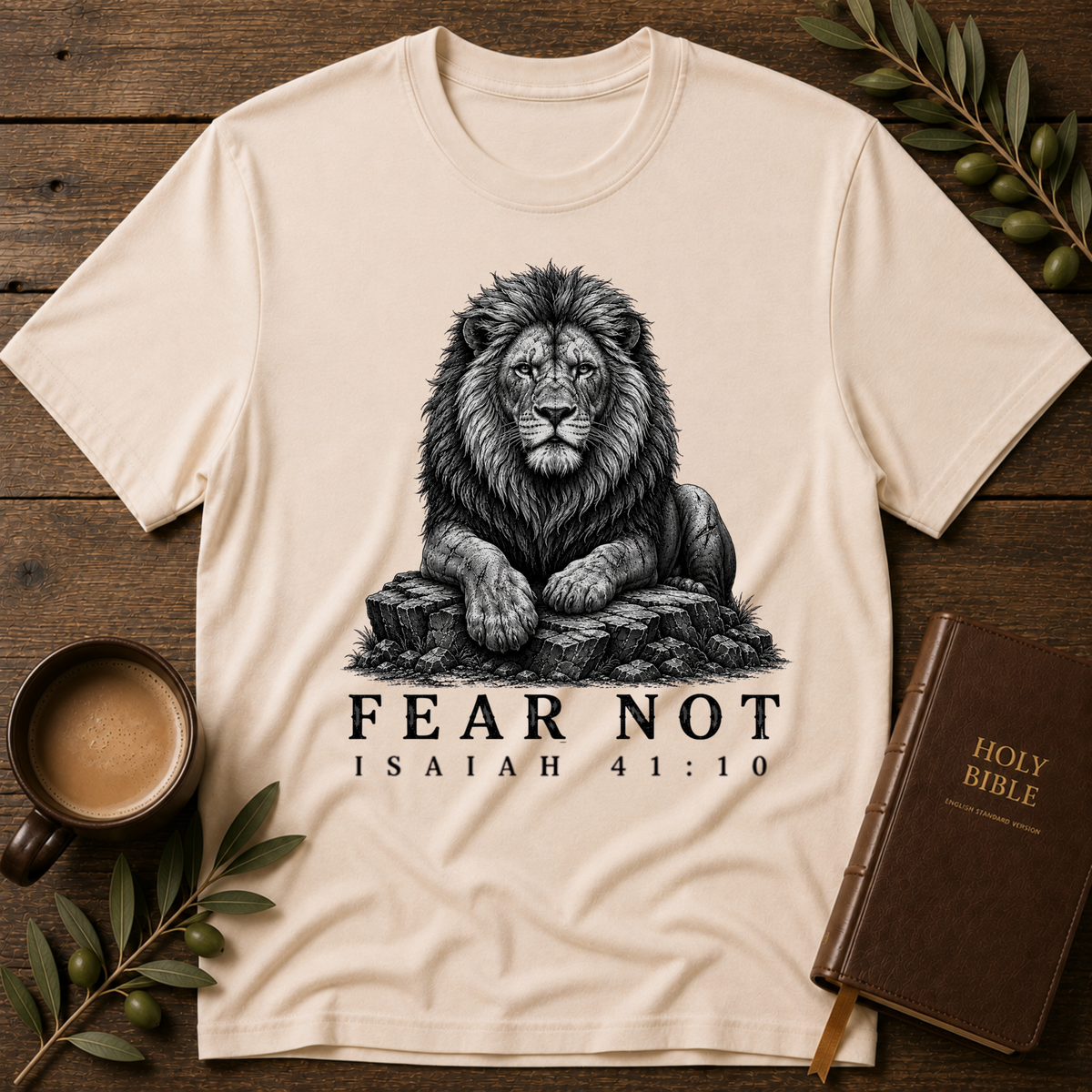 Fear Not Isaiah 41:10 Lion Christian T-Shirt | Lion Of Judah Shirt Breaking Bread Designs