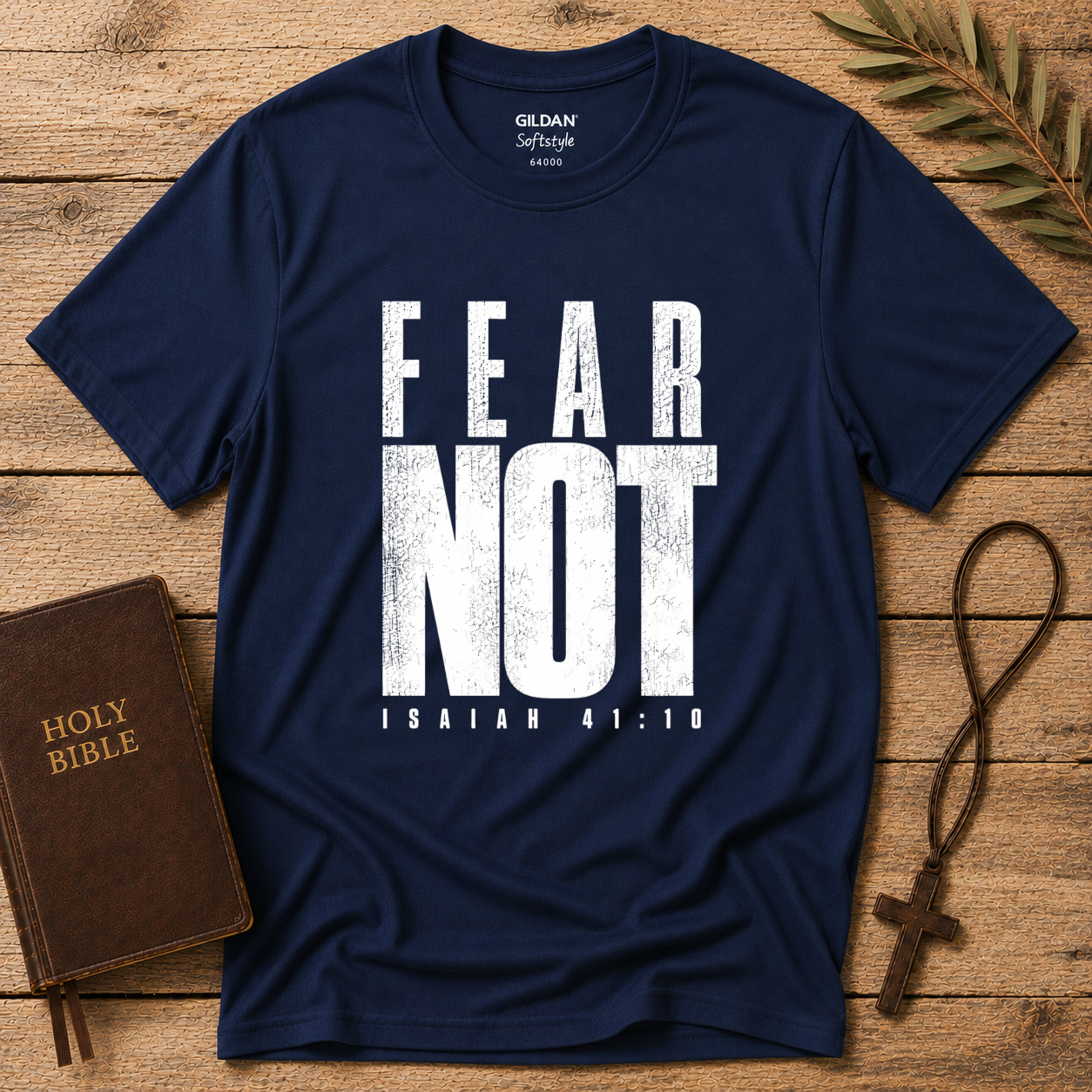 Fear Not Isaiah 41:10 Christian T-Shirt | Bold Minimalist Faith Streetwear Breaking Bread Designs