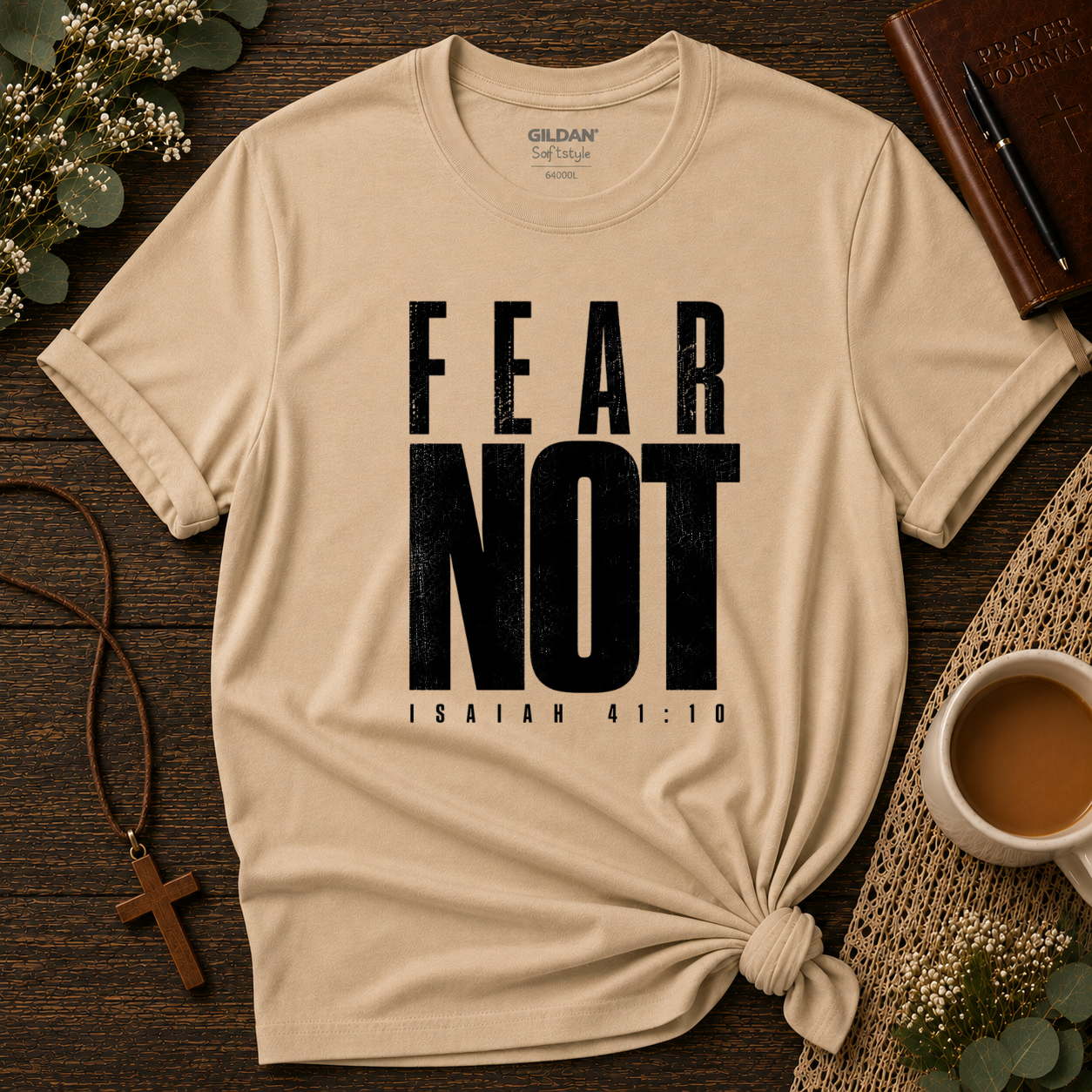 Fear Not Isaiah 41:10 Christian T-Shirt | Bold Minimalist Faith Streetwear Breaking Bread Designs