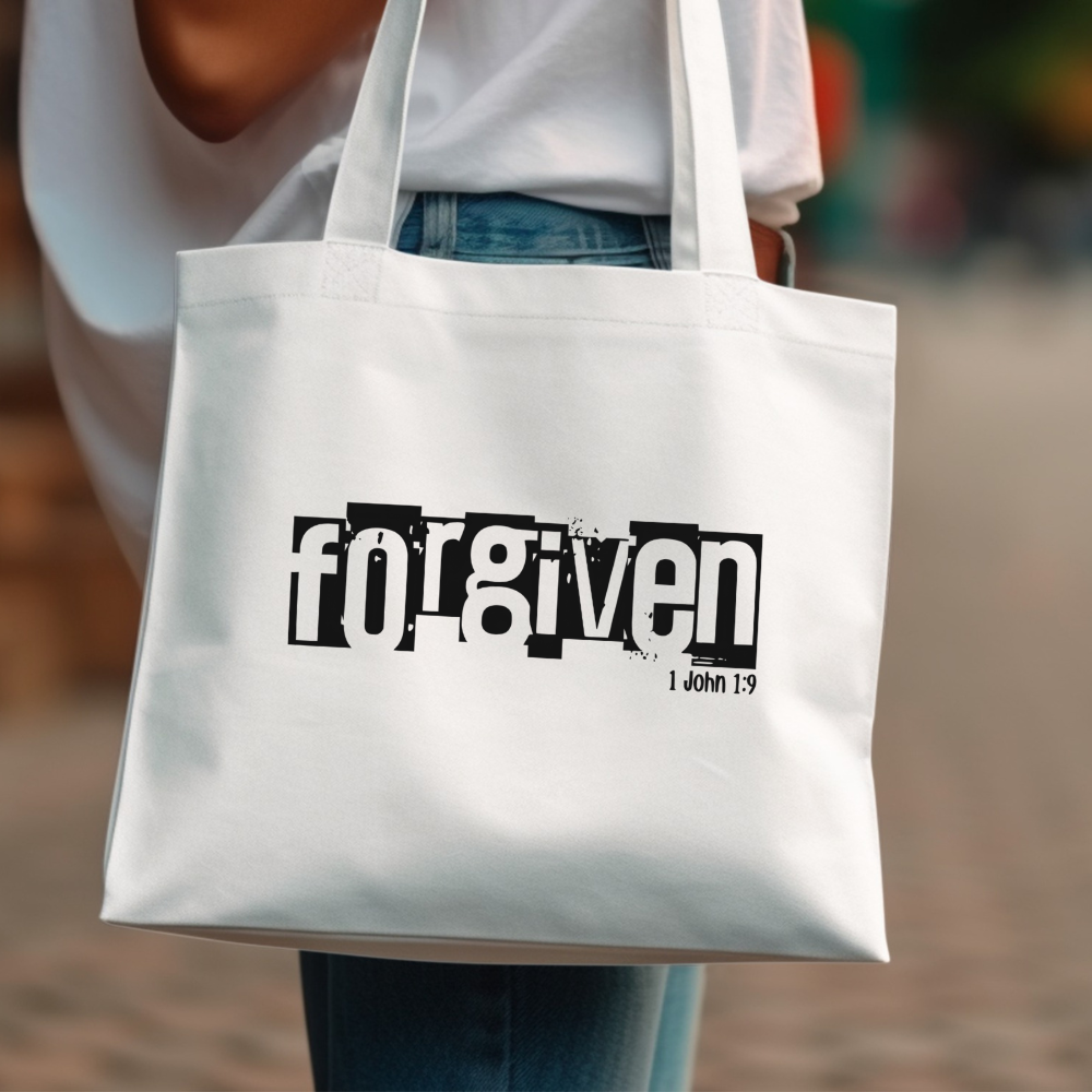 PNG Download - 1 John 1:9 FORGIVEN Christian Shirt Design Breaking Bread Designs