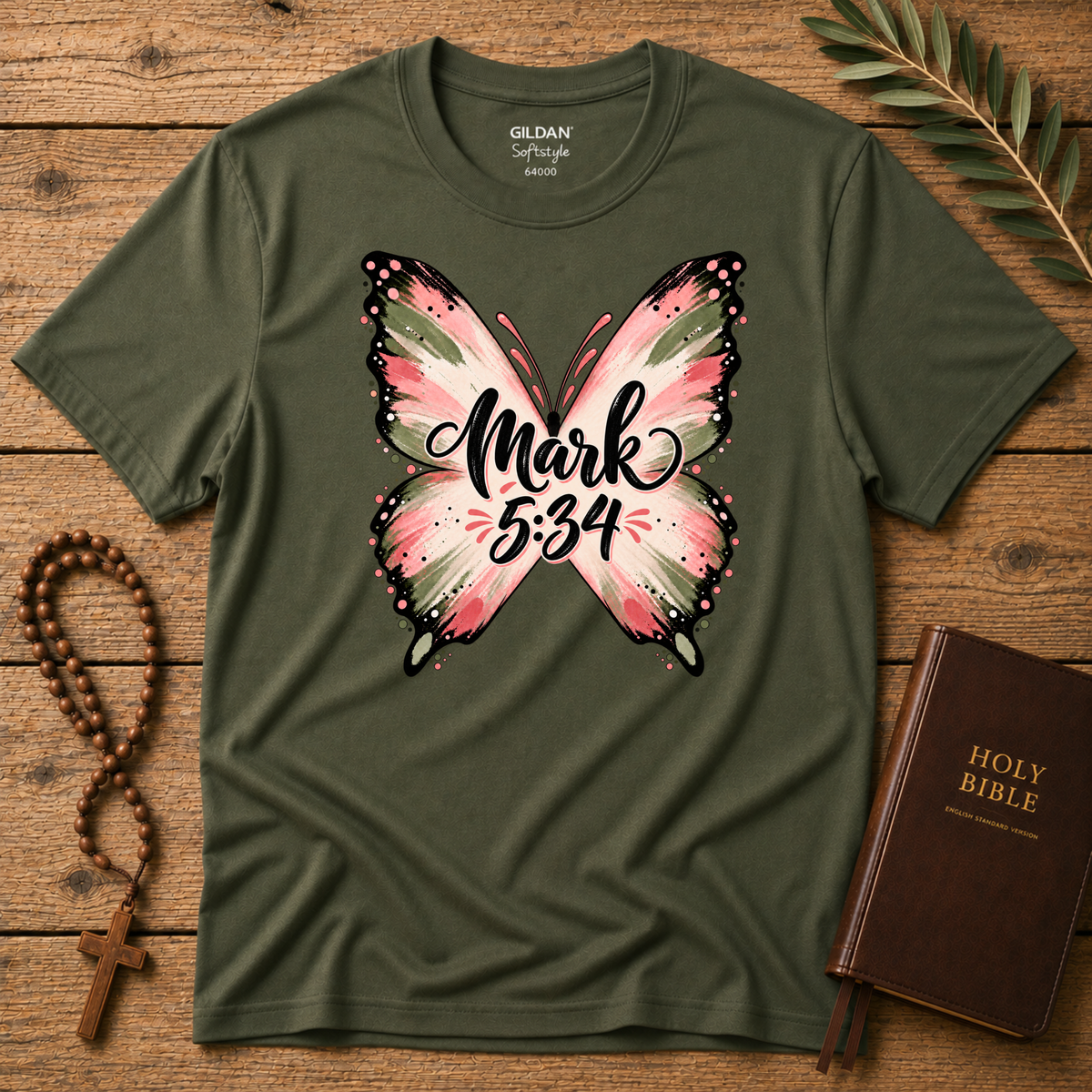 Freed From Suffering T-Shirt | Mark 5:34 Christian Butterfly Shirt Printify