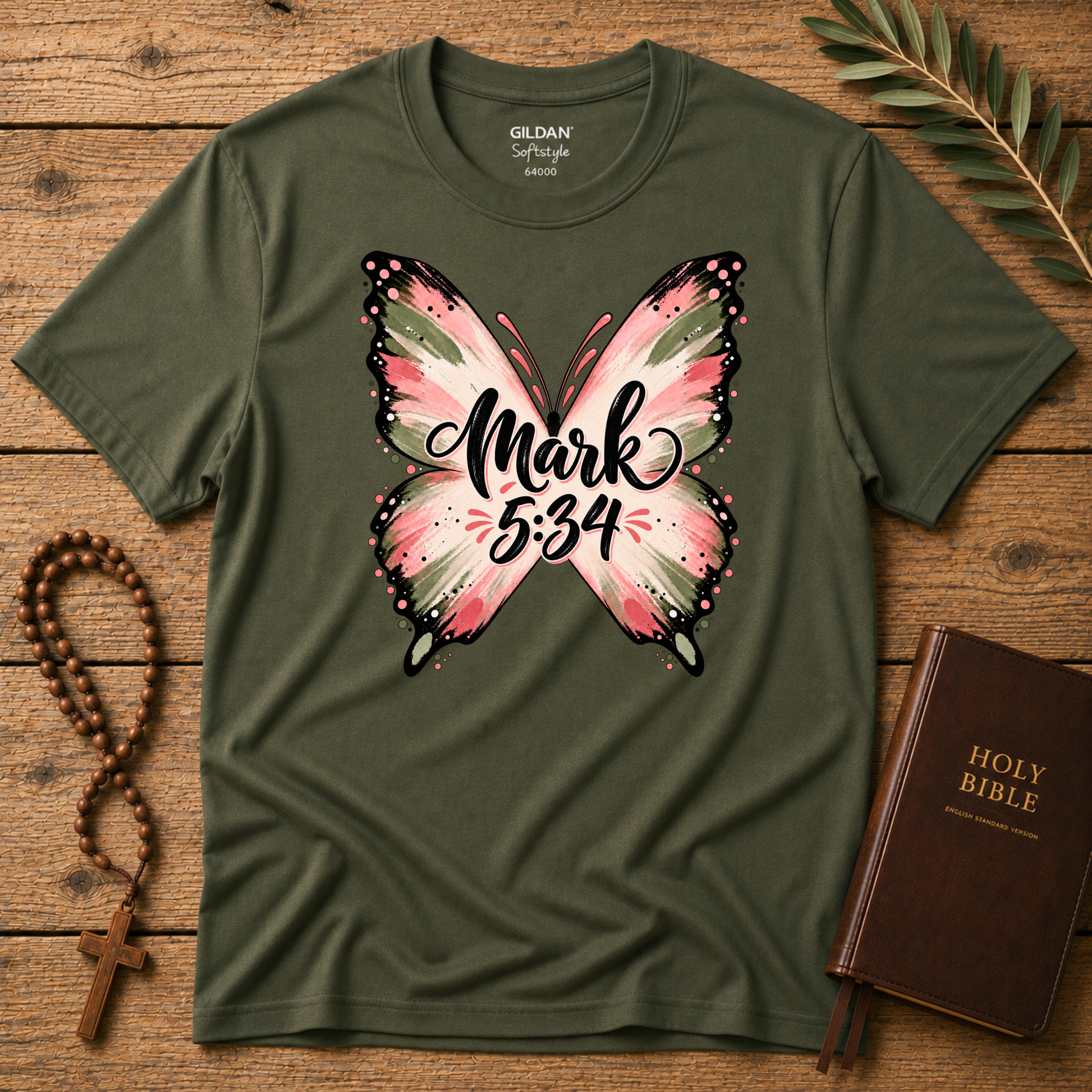 Freed From Suffering T-Shirt | Mark 5:34 Christian Butterfly Shirt Printify