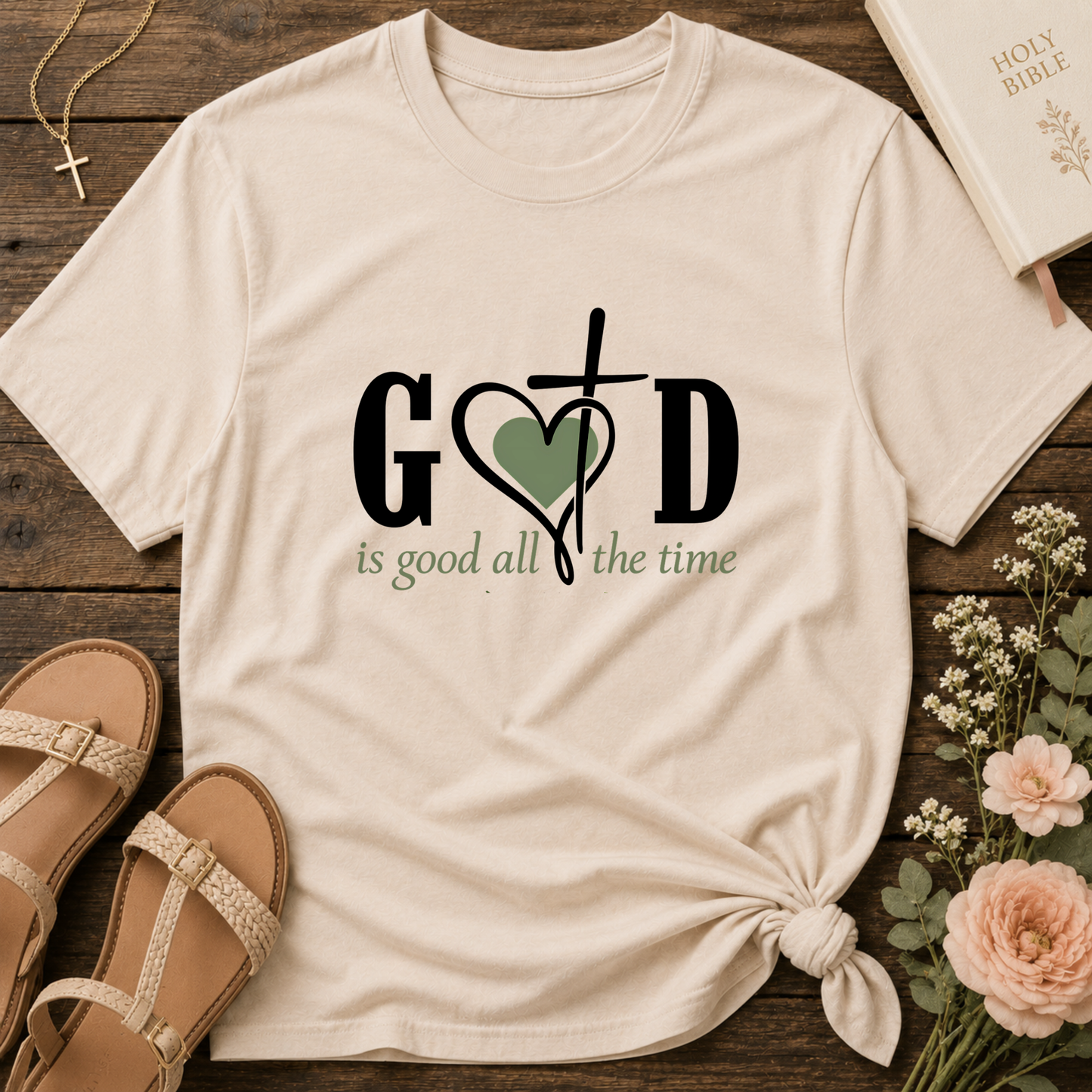 God Is Good All the Time T-Shirt | Christian Faith Graphic Tee | Inspirational Religious Shirt