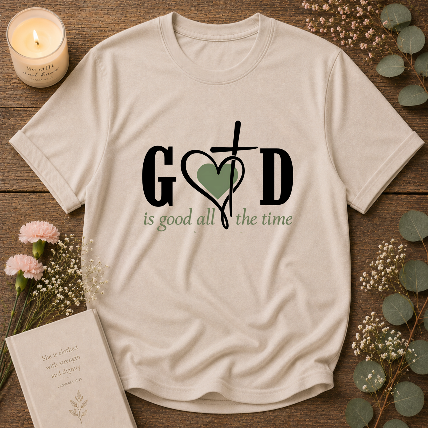 God Is Good All the Time T-Shirt | Christian Faith Graphic Tee | Inspirational Religious Shirt