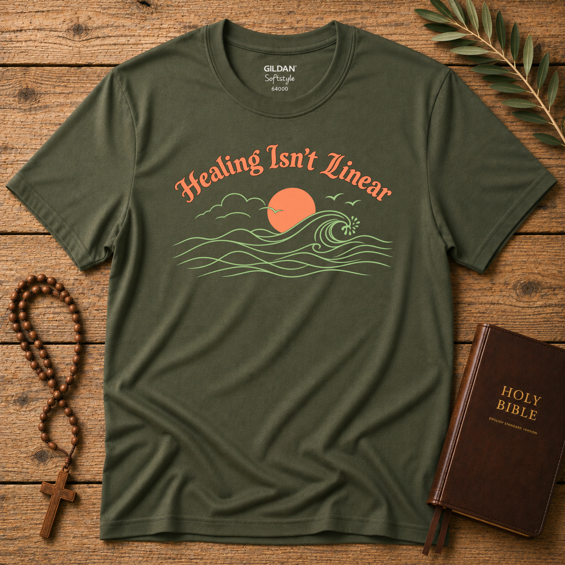 Faith Isn't Linear Christian T-Shirt | Healing Through Faith Breaking Bread Designs