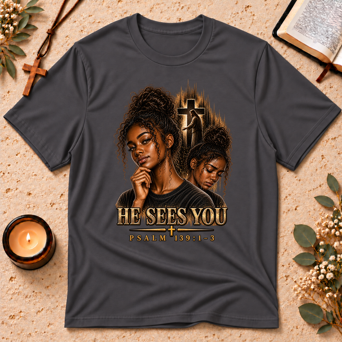 Psalm 139:1–3 Black Christian Mental Health T-Shirt Breaking Bread Designs