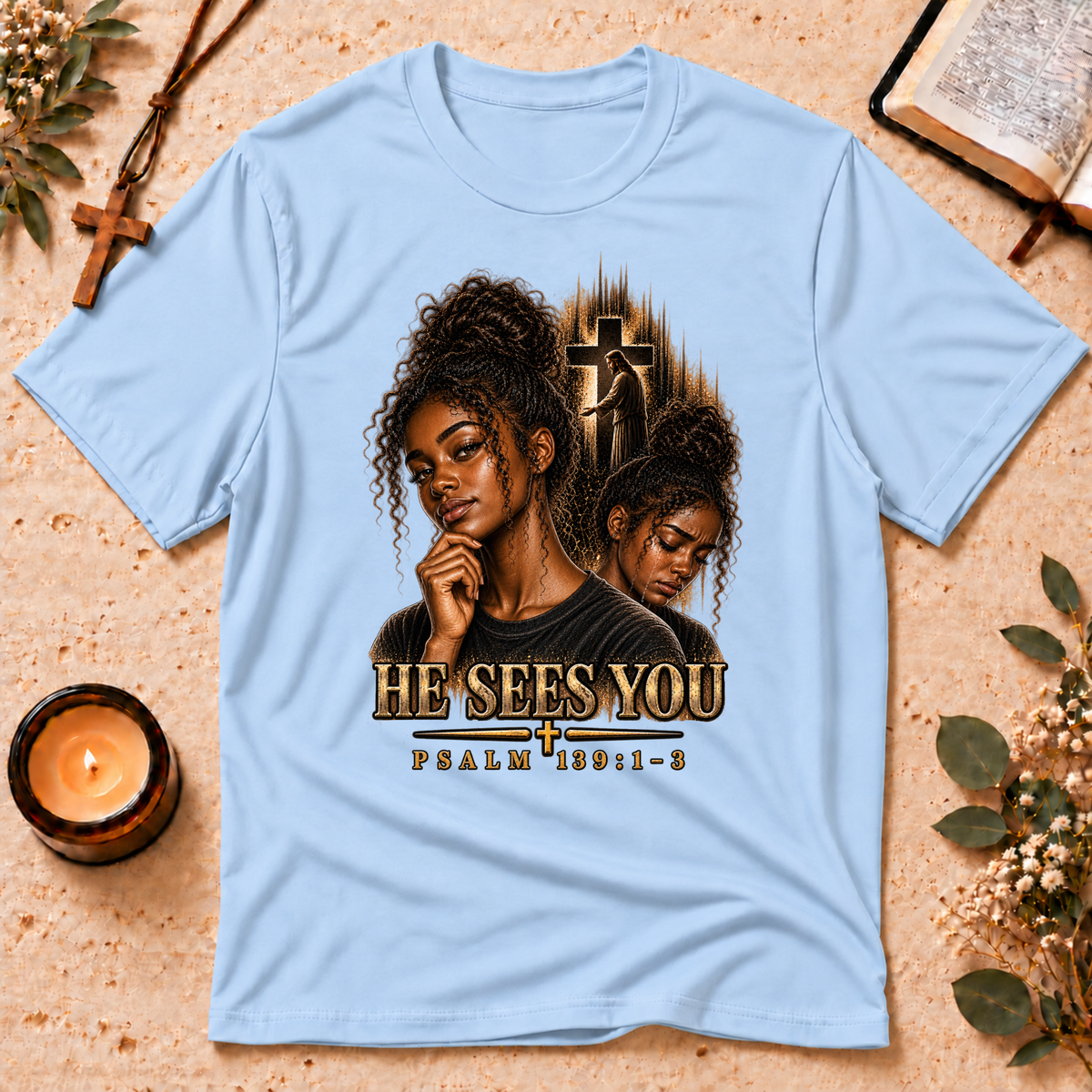 Psalm 139:1–3 Black Christian Mental Health T-Shirt Breaking Bread Designs