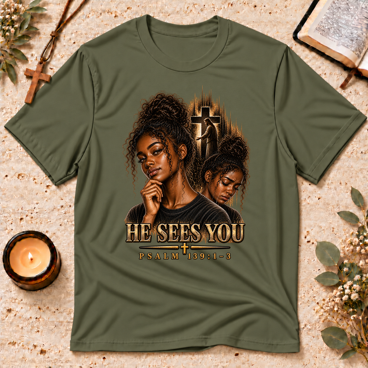 Psalm 139:1–3 Black Christian Mental Health T-Shirt Breaking Bread Designs