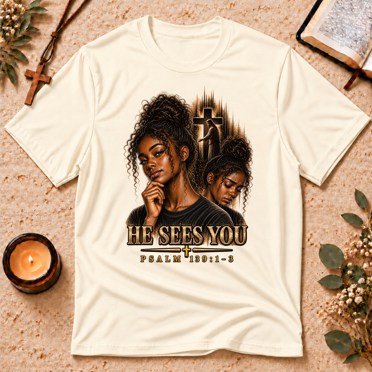 Psalm 139:1–3 Black Christian Mental Health T-Shirt Breaking Bread Designs