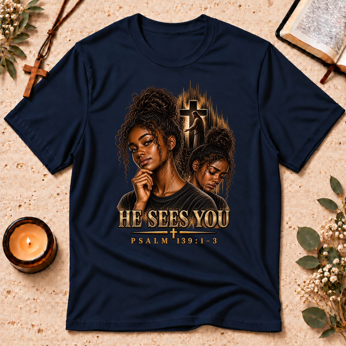 Psalm 139:1–3 Black Christian Mental Health T-Shirt Breaking Bread Designs
