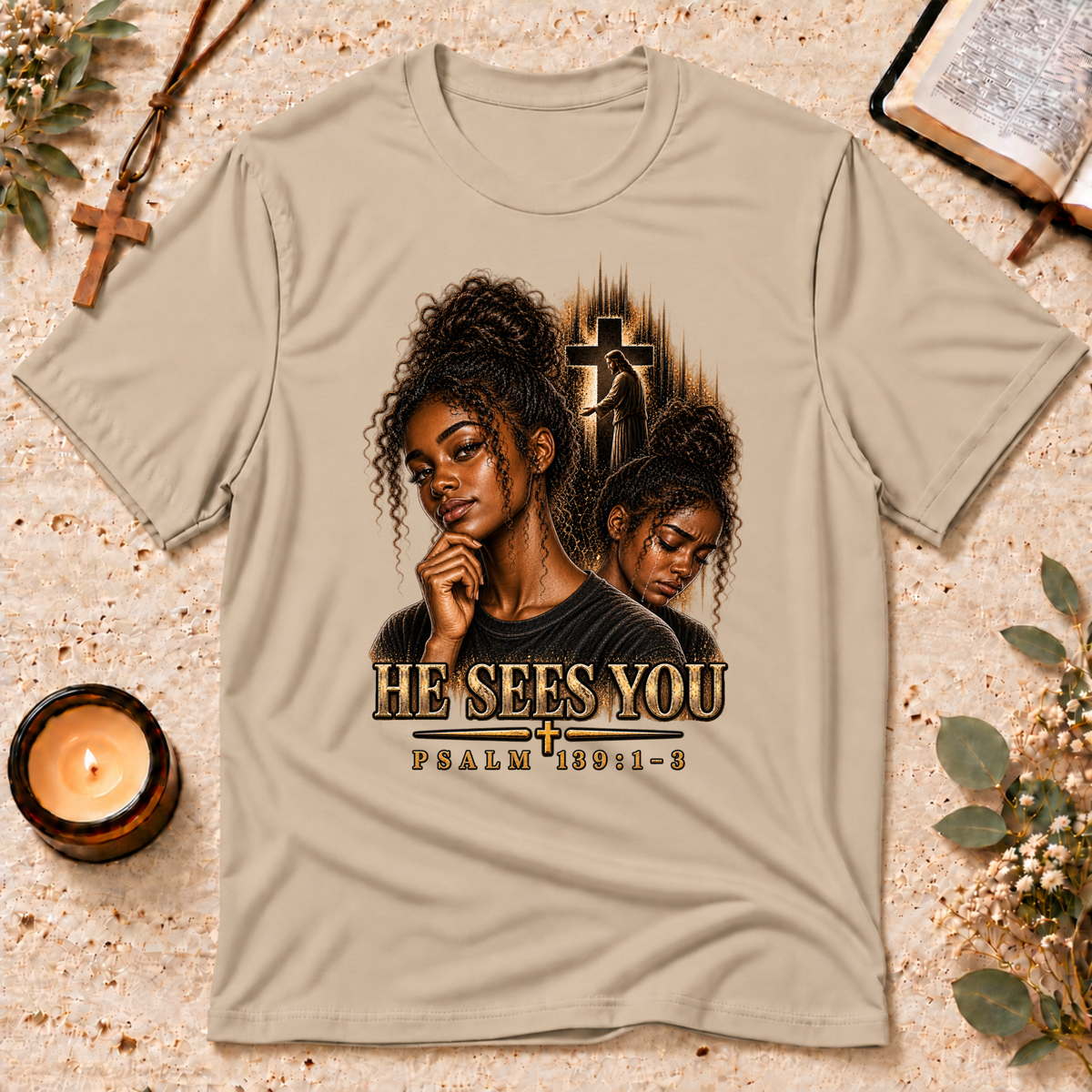 Psalm 139:1–3 Black Christian Mental Health T-Shirt Breaking Bread Designs