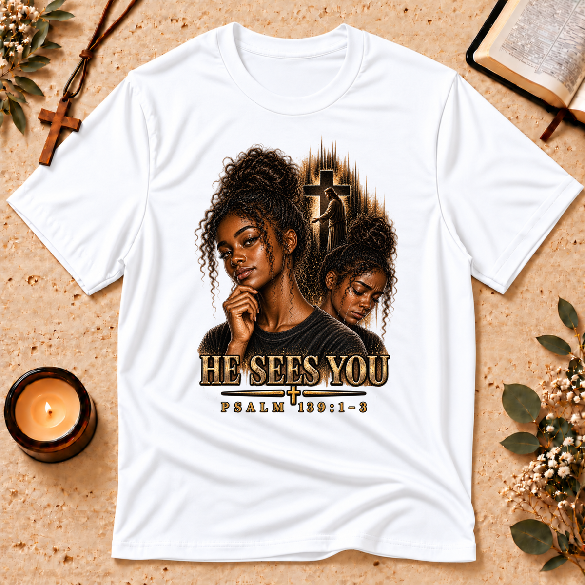 Psalm 139:1–3 Black Christian Mental Health T-Shirt Breaking Bread Designs