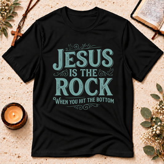 Jesus Is the Rock Christian T-Shirt Breaking Bread Designs