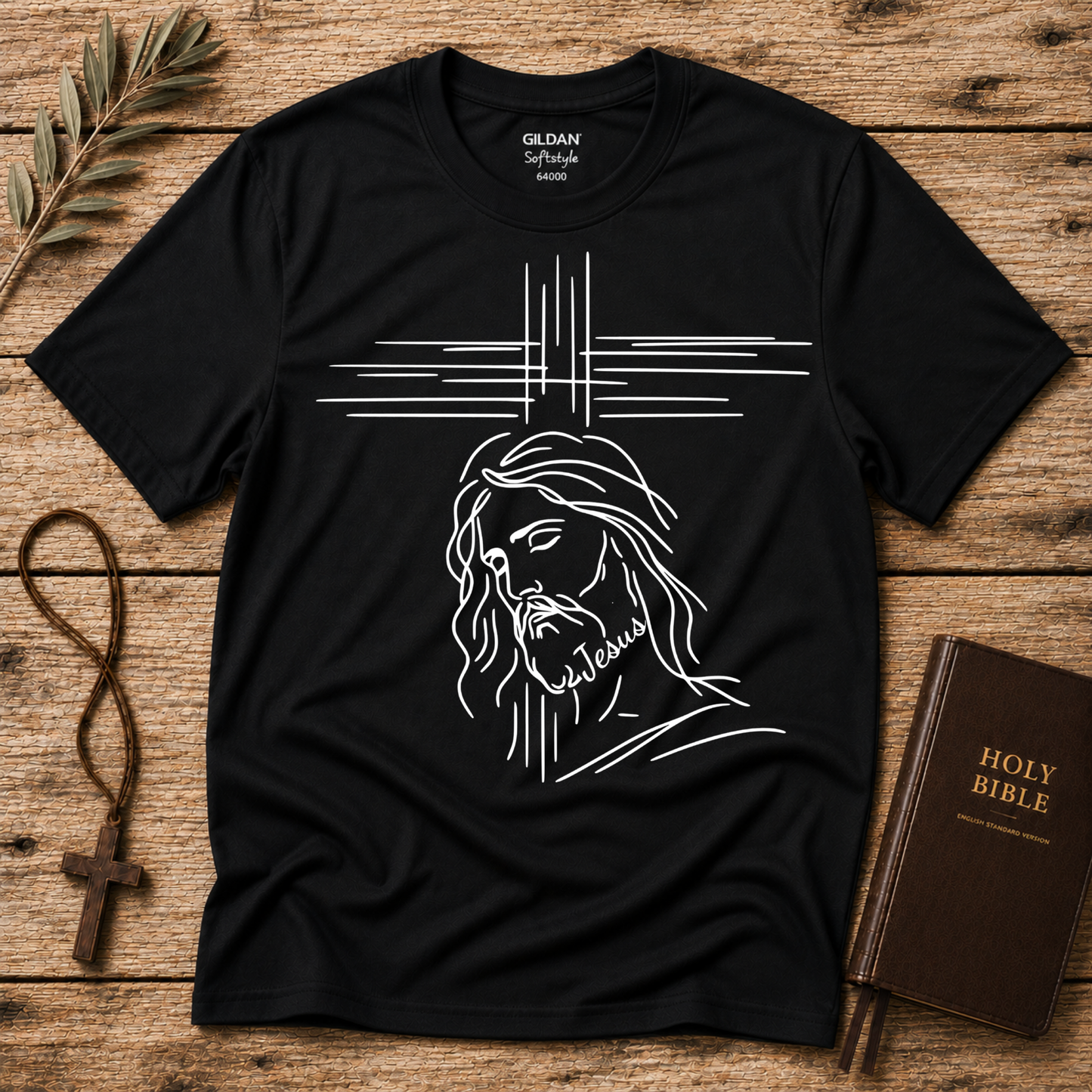Jesus Line Art Christian T-Shirt | Minimalist Faith Graphic Tee Breaking Bread Designs