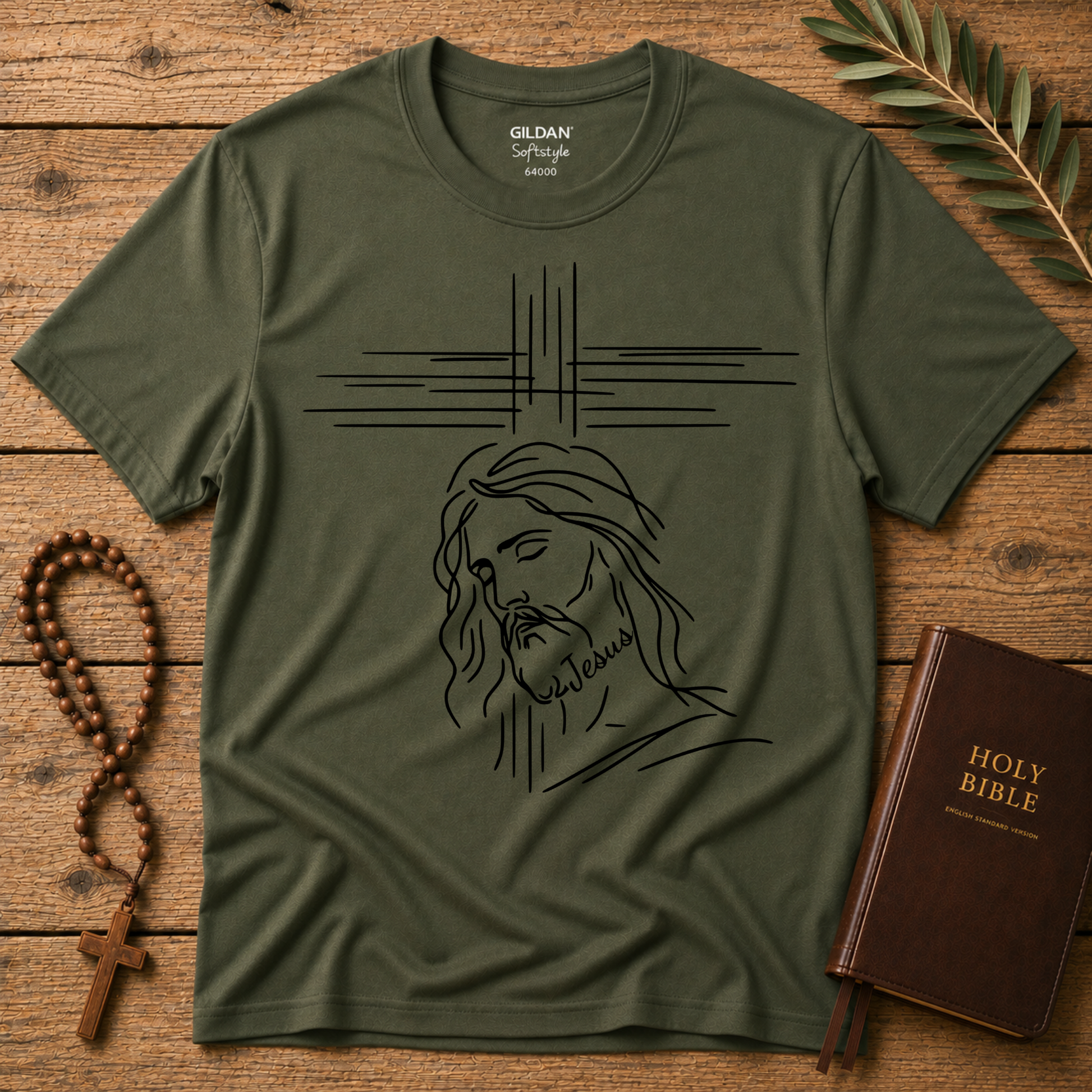 Jesus Line Art Christian T-Shirt | Minimalist Faith Graphic Tee Breaking Bread Designs