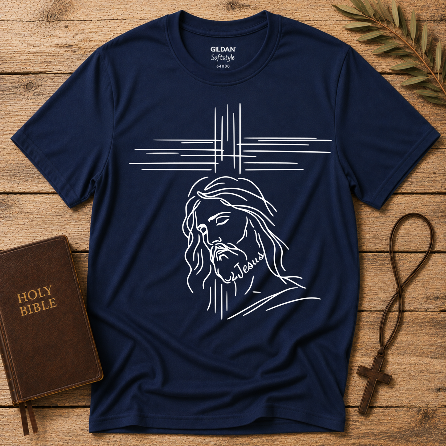 Jesus Line Art Christian T-Shirt | Minimalist Faith Graphic Tee Breaking Bread Designs