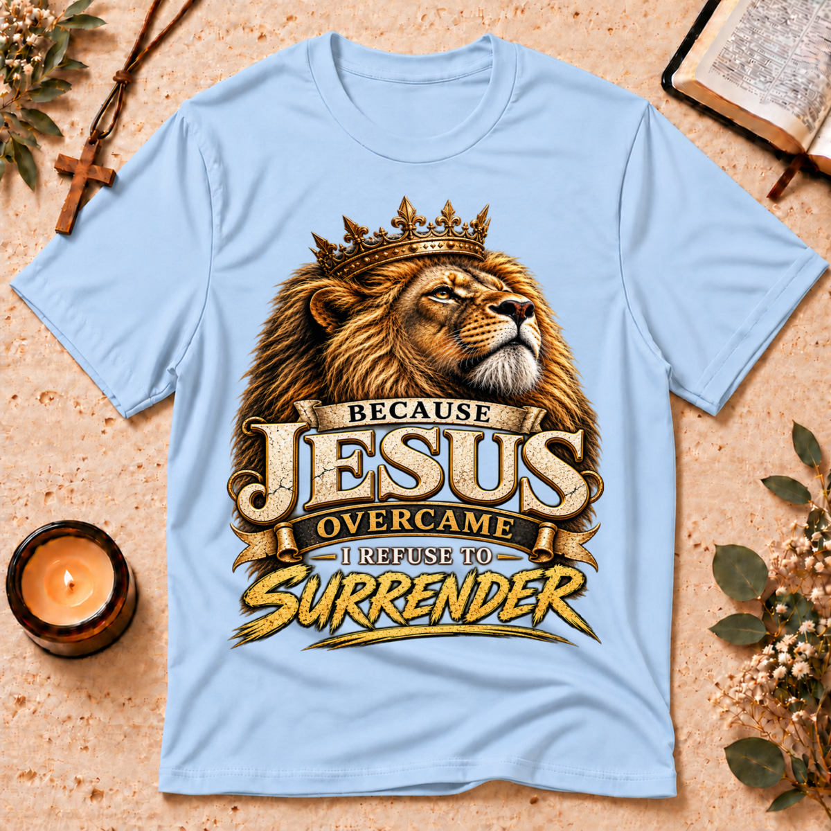 Jesus Overcame Lion Of Judah Christian T-Shirt Breaking Bread Designs