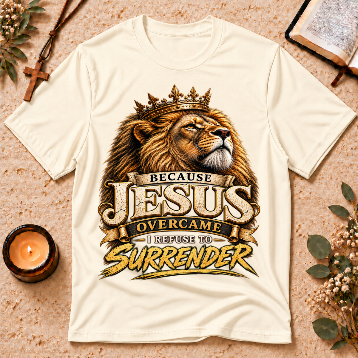 Jesus Overcame Lion Of Judah Christian T-Shirt Breaking Bread Designs