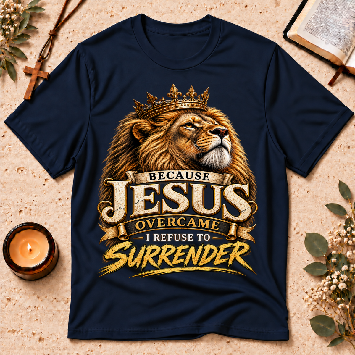 Jesus Overcame Lion Of Judah Christian T-Shirt Breaking Bread Designs