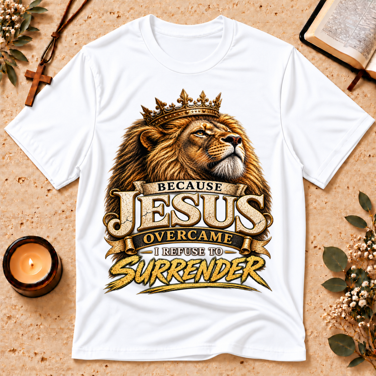 Jesus Overcame Lion Of Judah Christian T-Shirt Breaking Bread Designs