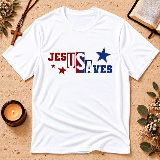 Jesus Saves Patriotic Christian T-Shirt Breaking Bread Designs