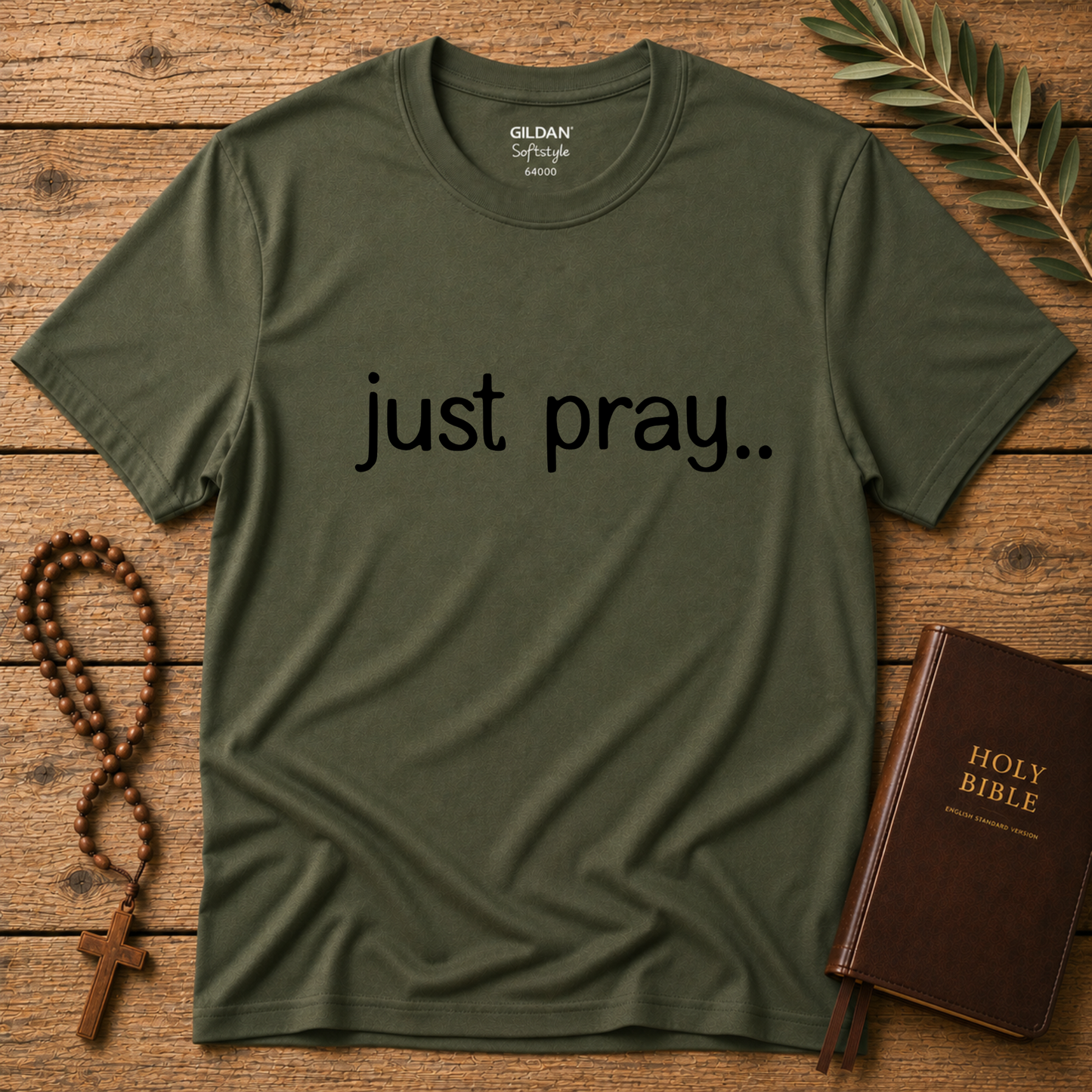 Just Pray Christian T-Shirt | Minimalist Faith Shirt for Everyday Encouragement Breaking Bread Designs