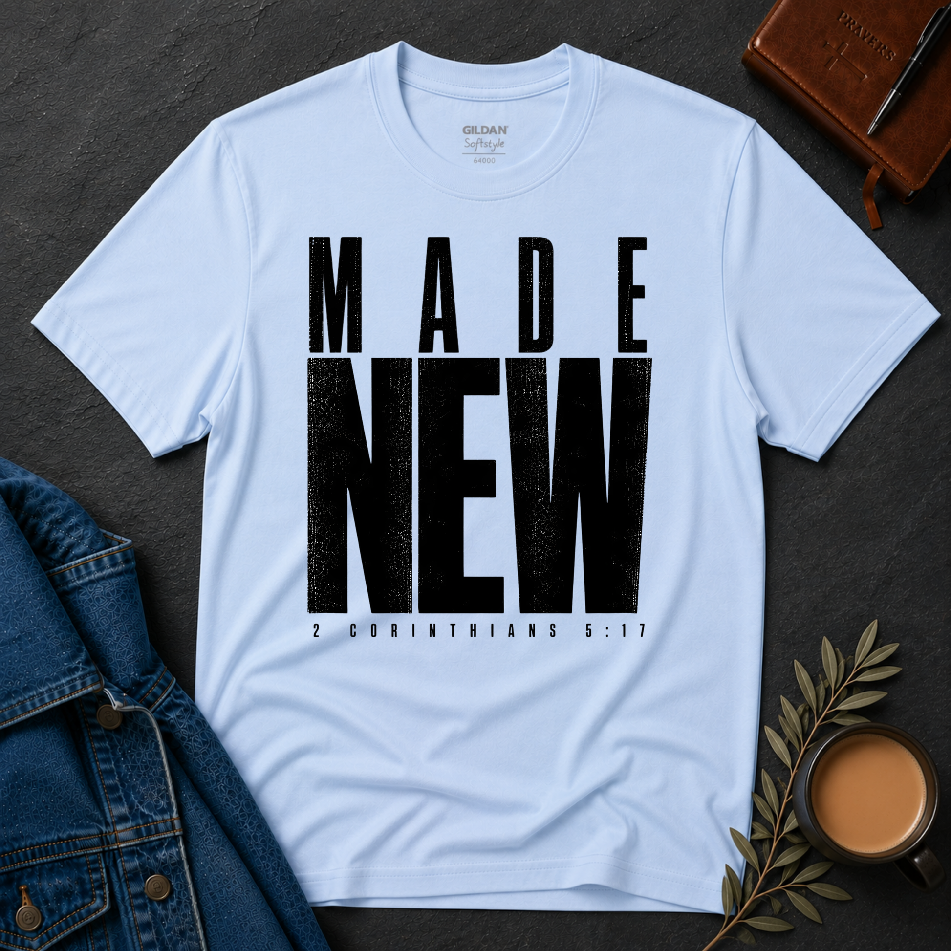 Made New Christian T-Shirt | 2 Corinthians 5:17 Scripture Tee Breaking Bread Designs