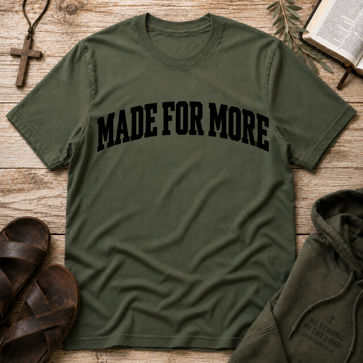 Made For More Christian T-Shirt | Faith Based Inspirational Shirt Breaking Bread Designs
