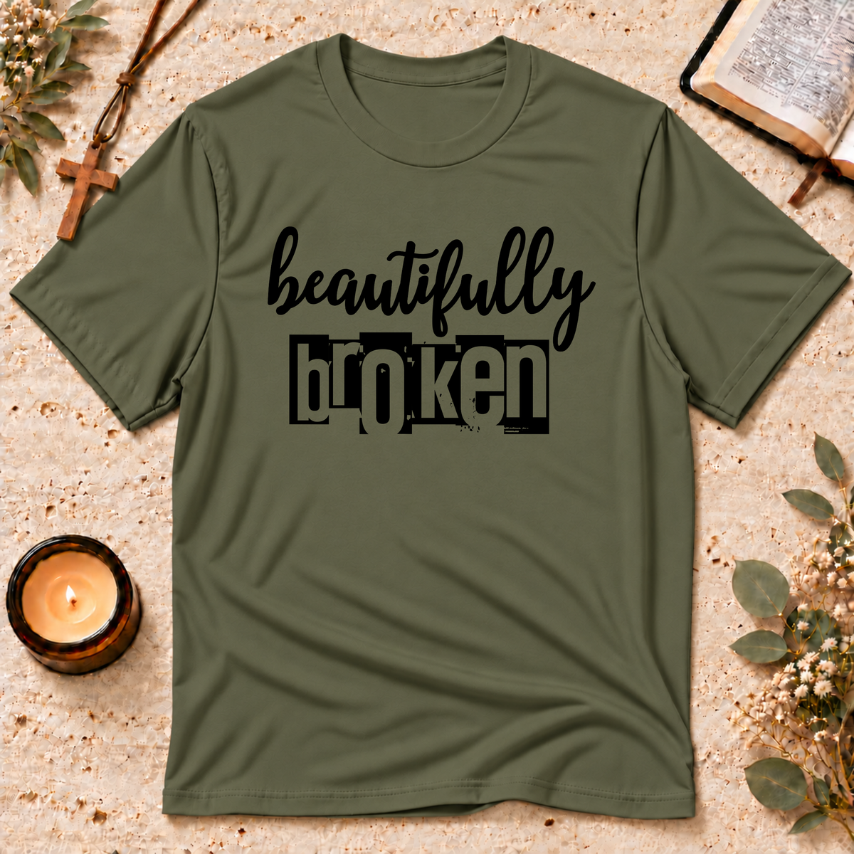 Beautifully Broken Christian Healing T-Shirt Breaking Bread Designs