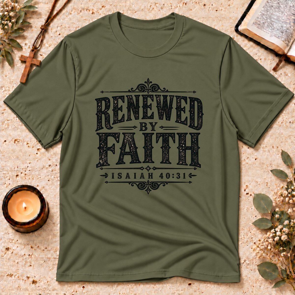 Renewed by Faith Christian Isaiah T-Shirt Breaking Bread Designs