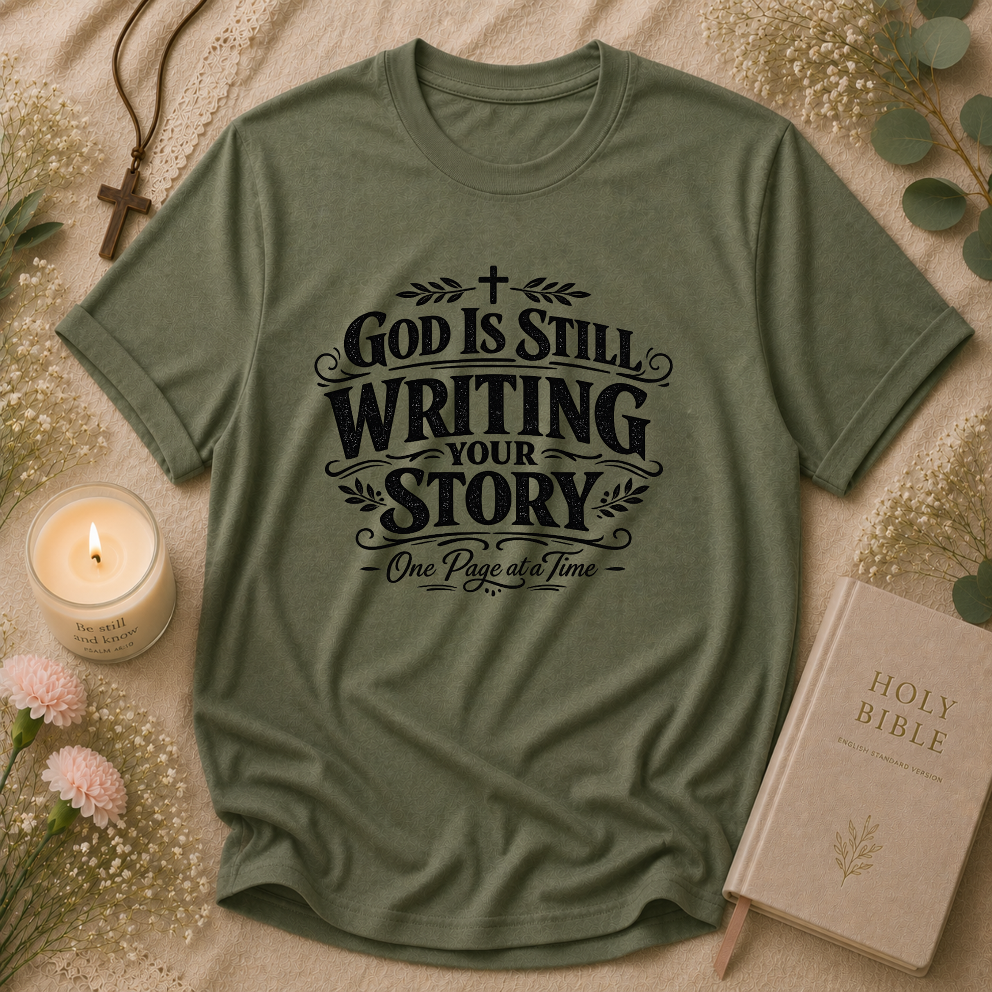 God Is Still Writing Your Story Christian T-Shirt | Inspirational Faith Graphic Tee | Christian Encouragement Shirt Breaking Bread Designs
