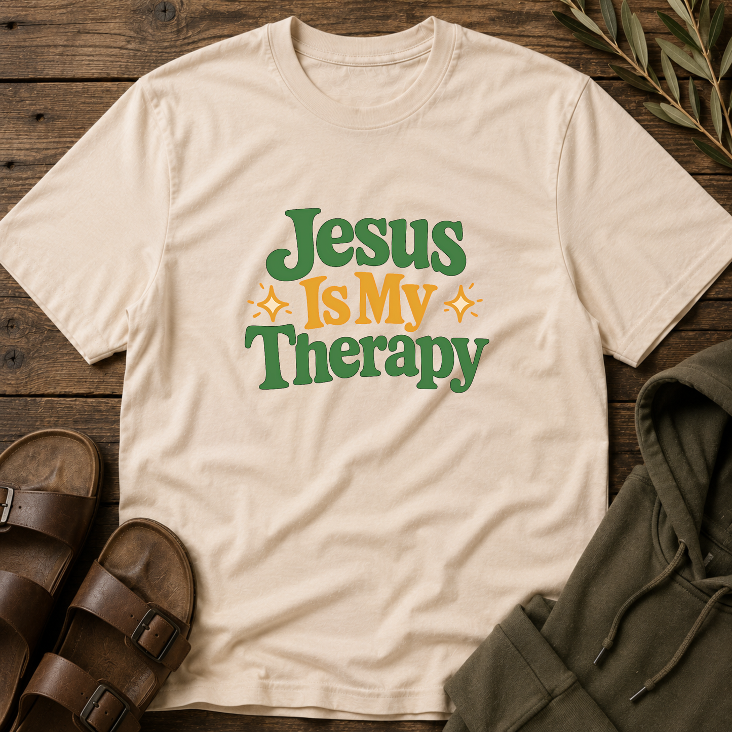 Jesus Is My Therapy Christian T-Shirt | Inspirational Faith Graphic Tee | Jesus Heals Christian Apparel Breaking Bread Designs