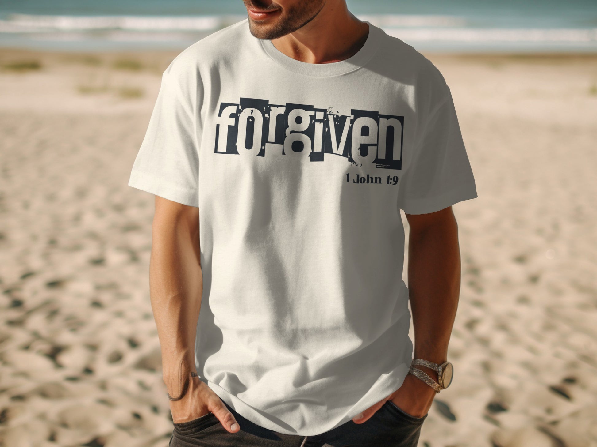 1 John 1:9 FORGIVEN Christian Shirt Design *DIGITAL DOWNLOAD* Breaking Bread Designs