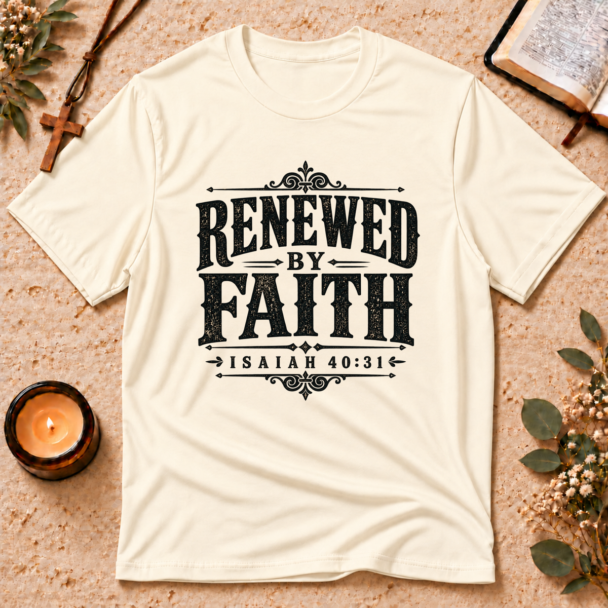 Renewed by Faith Christian Isaiah T-Shirt Breaking Bread Designs