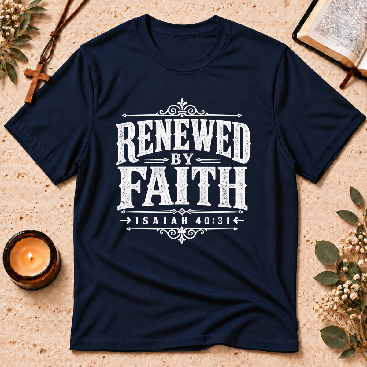 Renewed by Faith Christian Isaiah T-Shirt Breaking Bread Designs