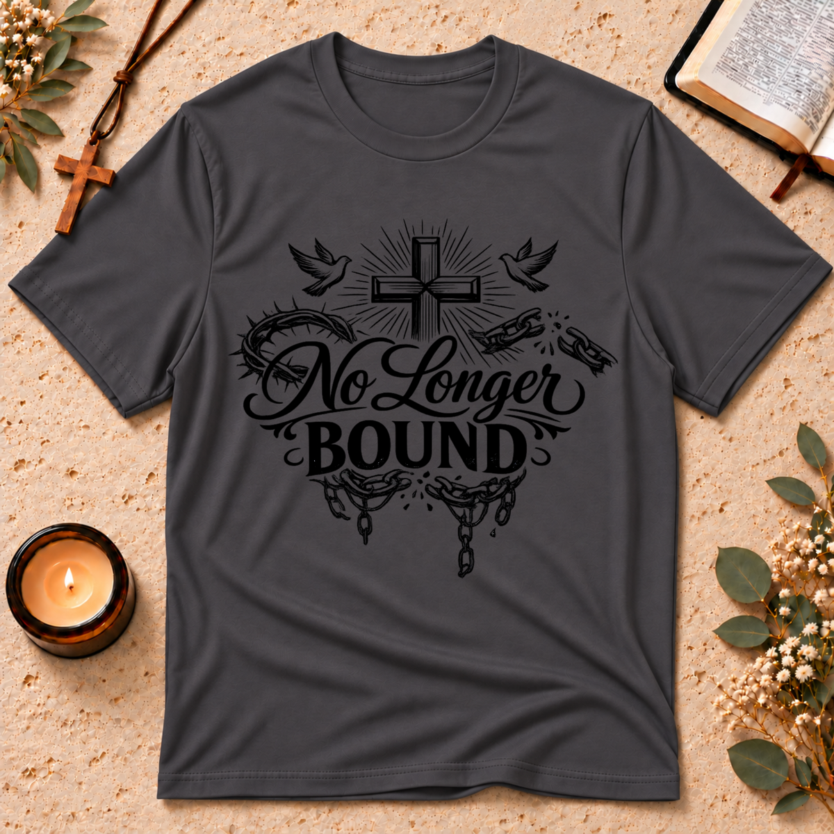 No Longer Bound Christian T-Shirt Breaking Bread Designs