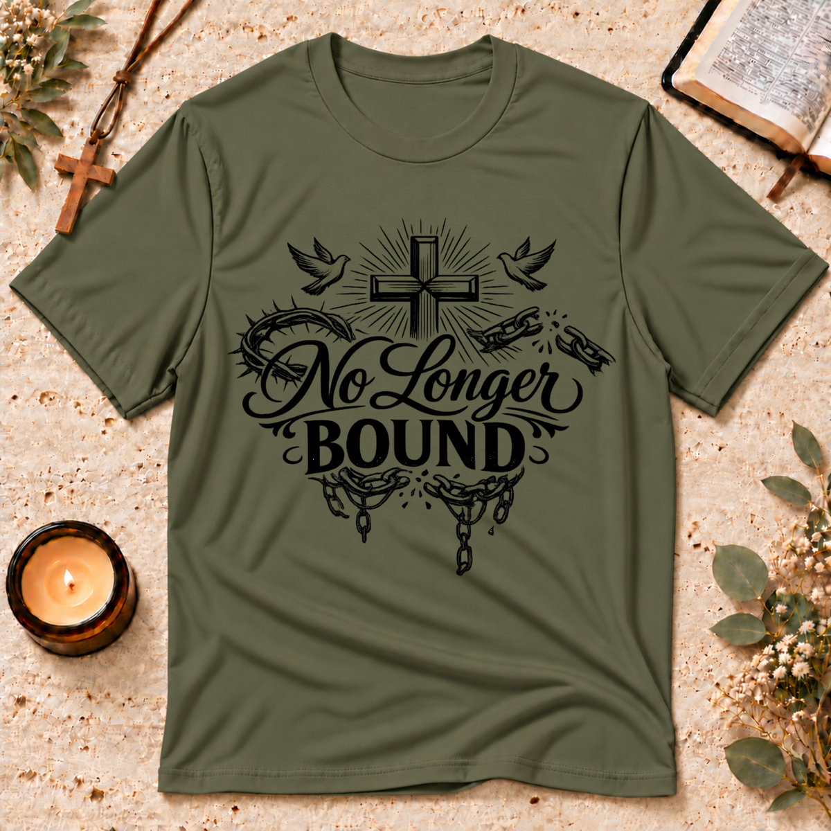 No Longer Bound Christian T-Shirt Breaking Bread Designs