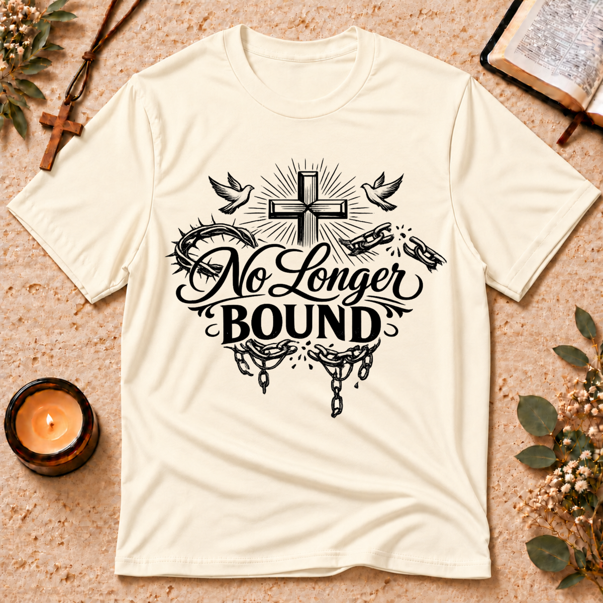 No Longer Bound Christian T-Shirt Breaking Bread Designs