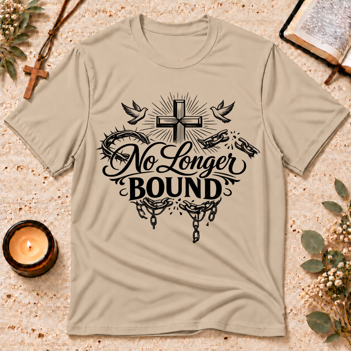 No Longer Bound Christian T-Shirt Breaking Bread Designs